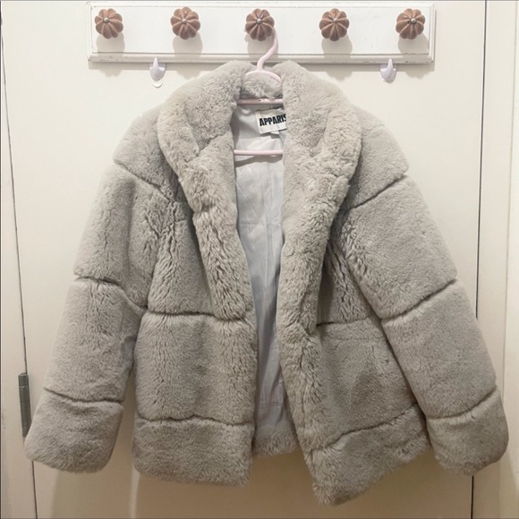 Apparis Jackets & Blazers - Apparis Faux Fur Coat, grey